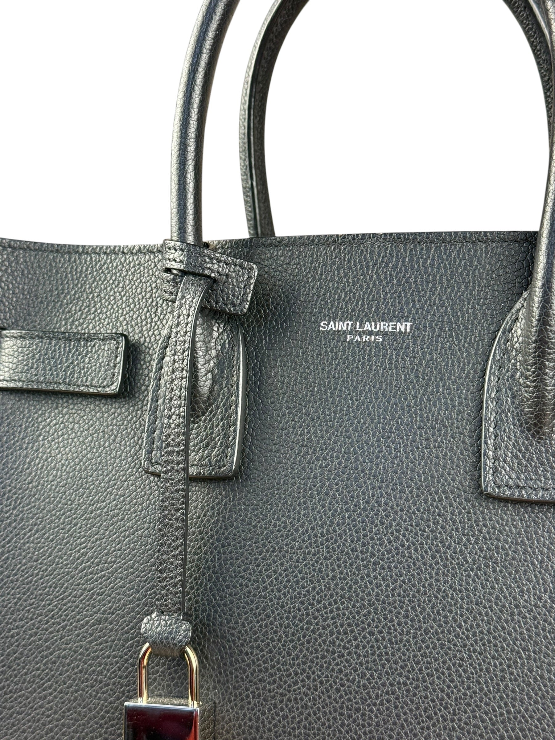 Saint Laurent Sac de Jour Baby 2Way Black Grained Leather