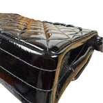Chanel Black Quilted Patent Leather Top Handle 1996