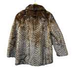 Vintage Hazel Brown Chevron Stripped Mink Fur Coat