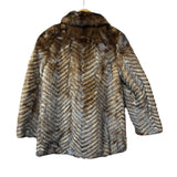 Vintage Hazel Brown Chevron Stripped Mink Fur Coat