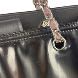 Chanel Black Patent Leather Quilted Lipstick Tote 2011