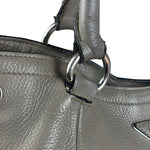 Prada Grey Vitello Daino Leather 2Way Handbag
