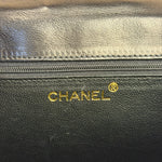 Chanel Black Lizard Leather Envelope Flap Bag 1986