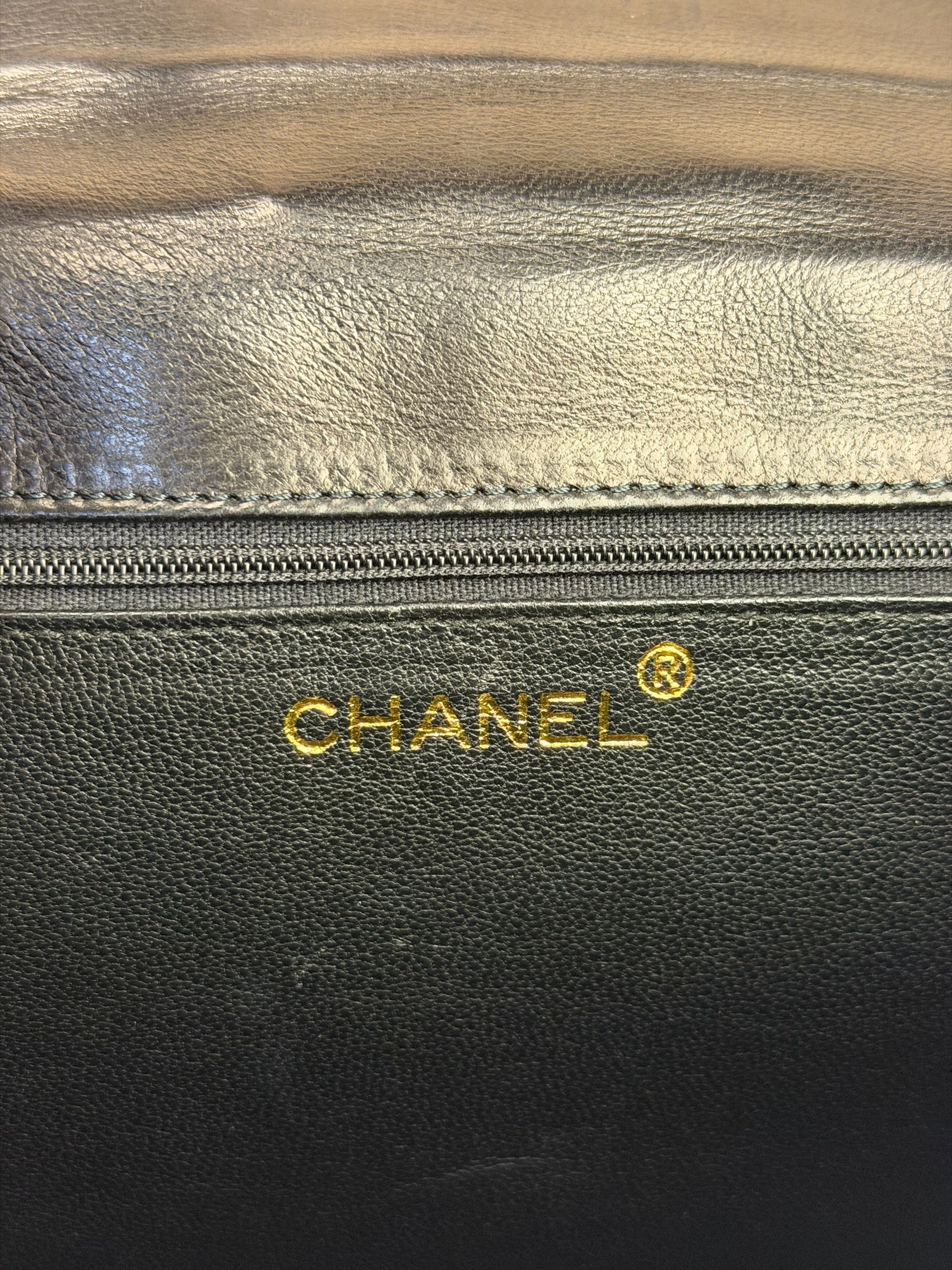 Chanel Black Lizard Leather Envelope Flap Bag 1986