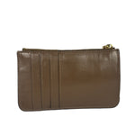 Fendi Brown Leather FF Zip Coin/Card Case