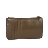 Fendi Brown Leather FF Zip Coin/Card Case