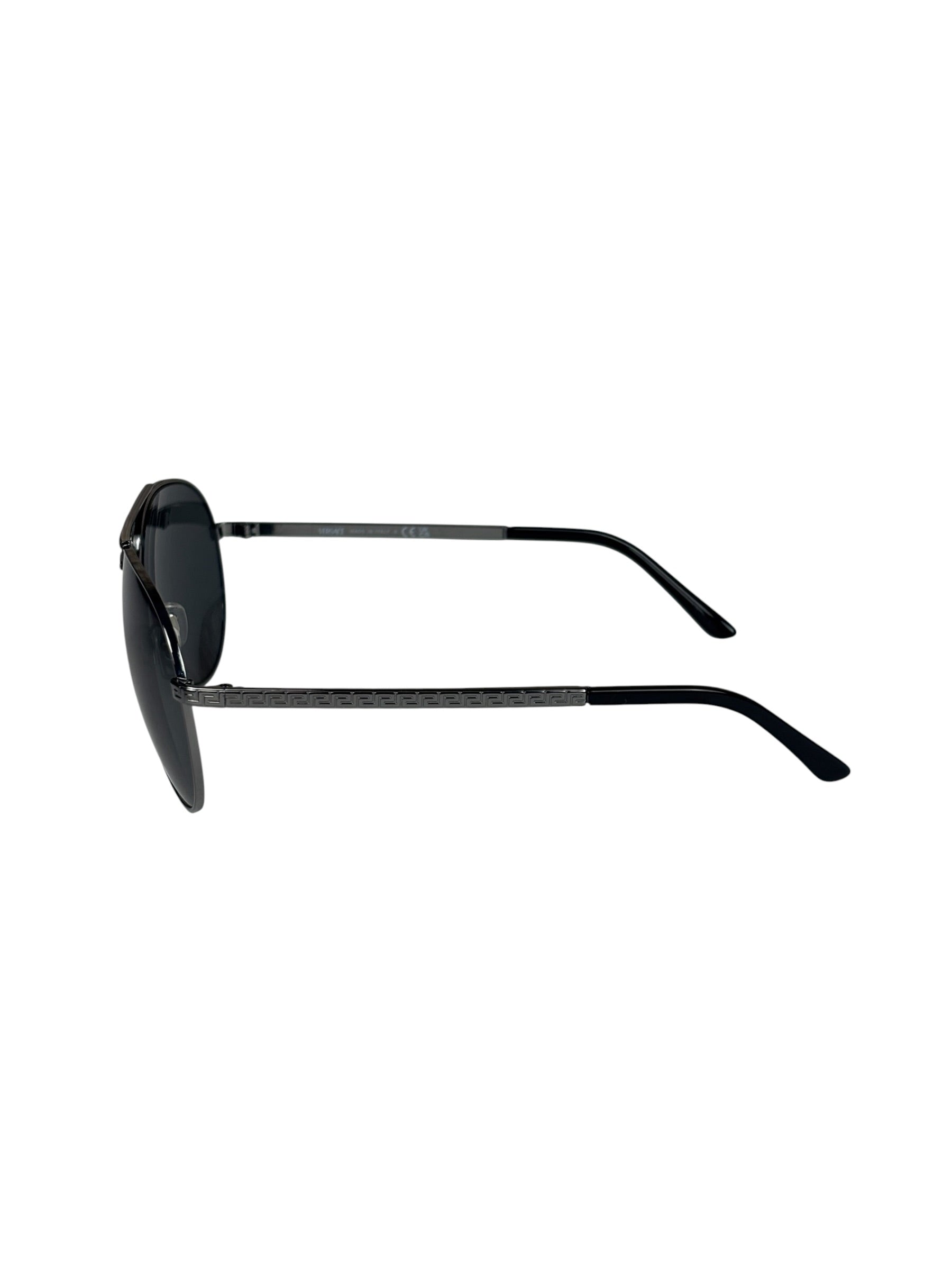 Versace Pilot 2164 Black-Silver Tone Sunglasses