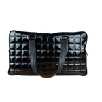 Chanel Black Patent Chocolate Bar Bowler Bag 2002