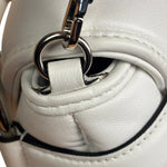 Gucci White Quilted Metelasse Leather Horsebit Chain Shoulder Bag