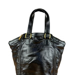 YSL Vintage Black Patent Leather Downtown Handbag