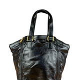 YSL Vintage Black Patent Leather Downtown Handbag