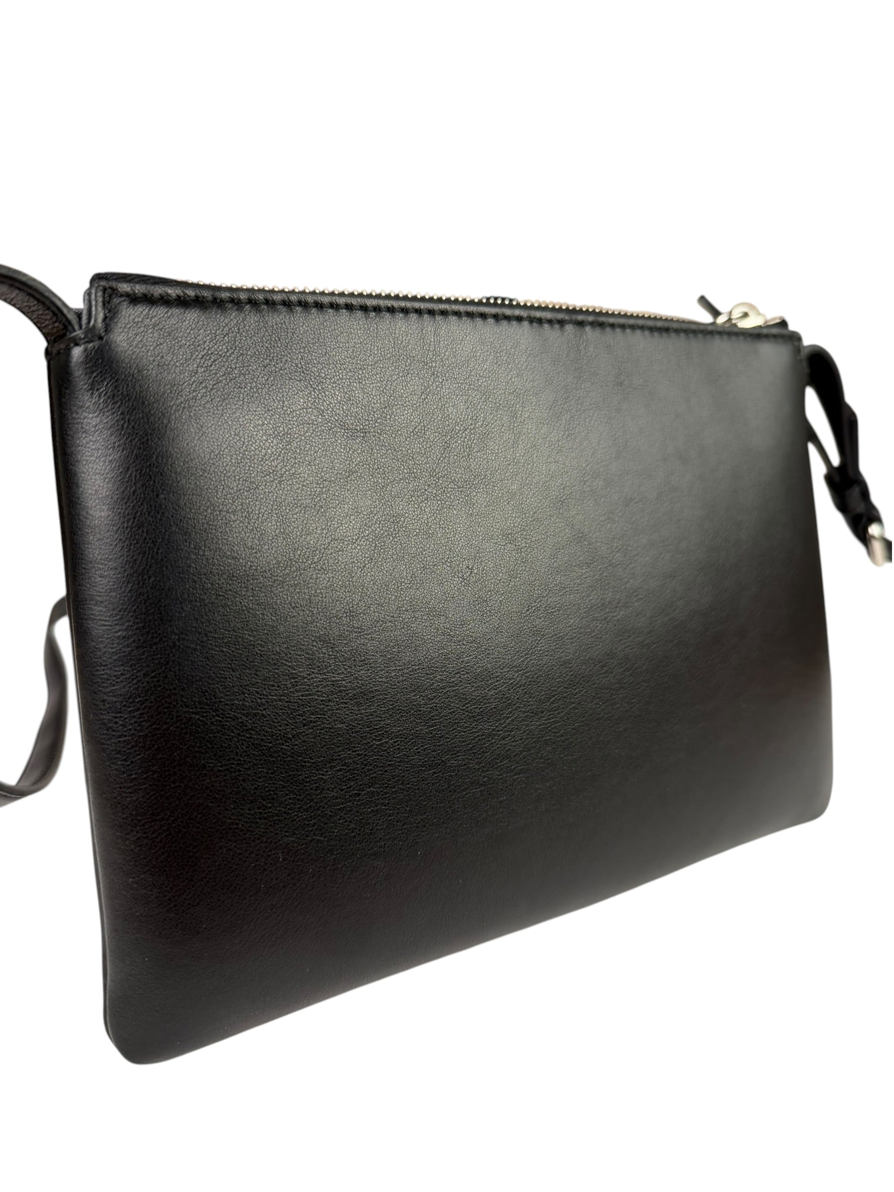 Fendi Roma Black Calf Leather Pochette Crossbody