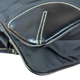 Prada Black Tessuto Nylon Leather Trim Shoulder Bag
