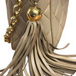 Chanel Tan Brown Quilted Leather Flap Chain Camera Bag