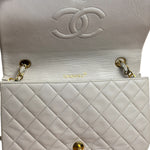 Chanel White Quilted Leather CC Flap Shoulder Bag 2013