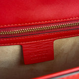 Gucci Red Leather Sylvie Buckle Shoulder Bag
