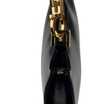 Salvatore Ferragamo Vintage Black Gancini Leather Baguette
