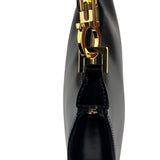Salvatore Ferragamo Vintage Black Gancini Leather Baguette