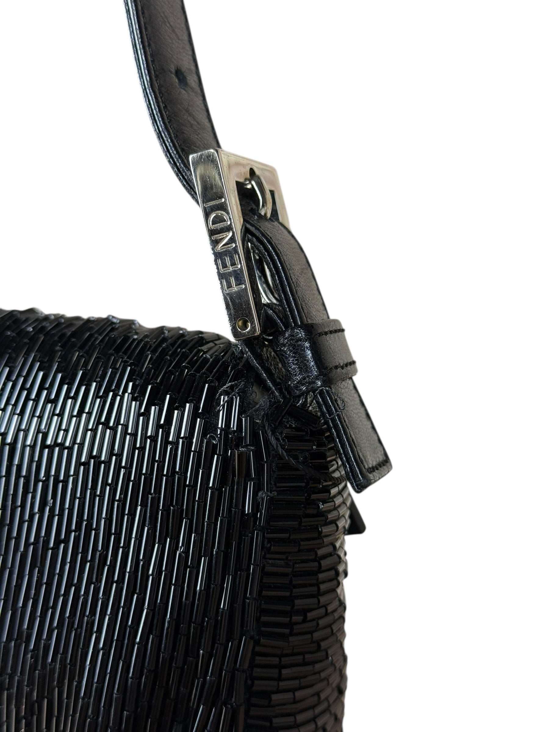 Fendi Beaded Baguette Black