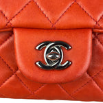 Chanel Red Quilted Mini Flap Wallet on Chain Bag 2011