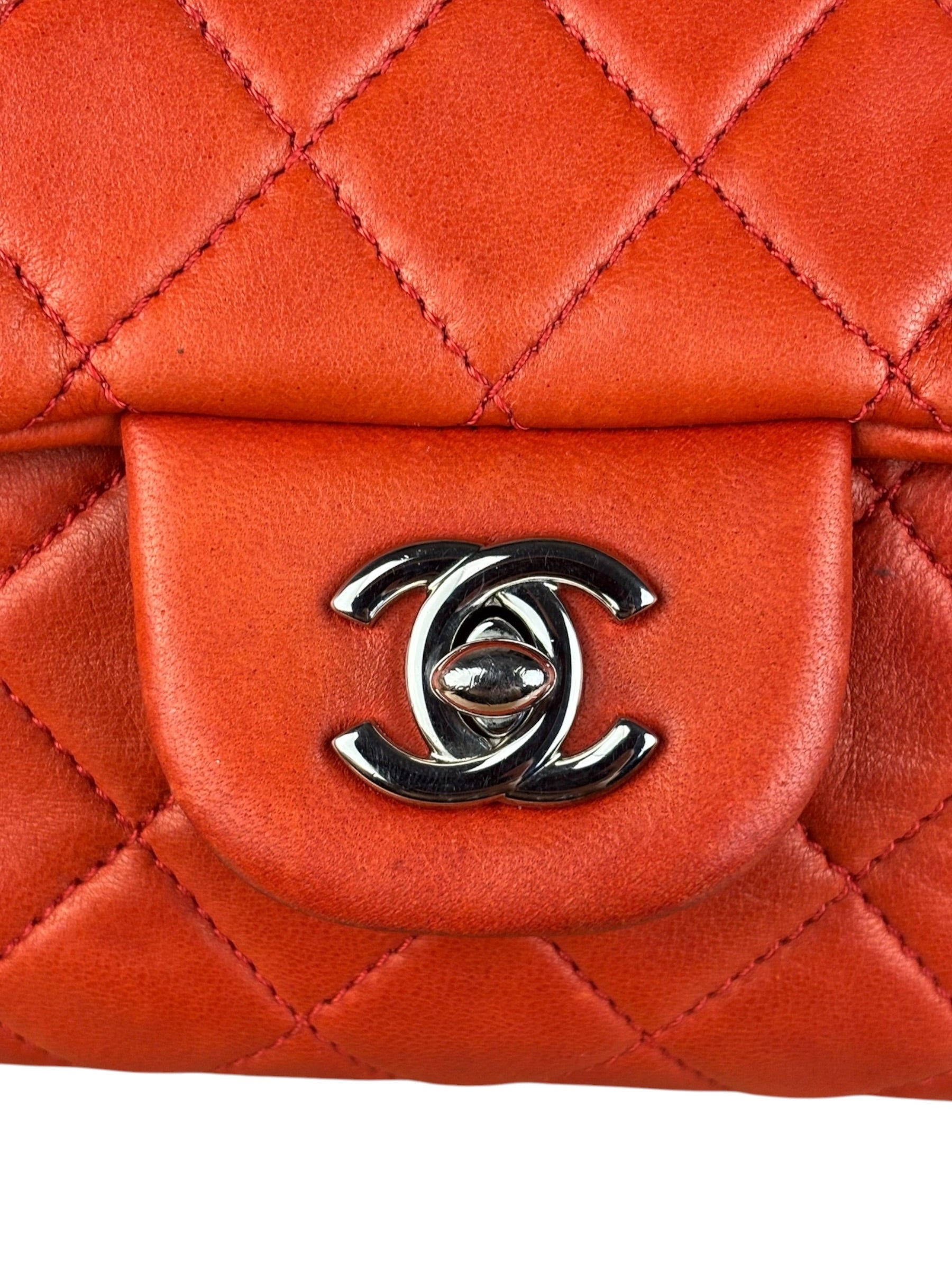 Chanel Red Quilted Mini Flap Wallet on Chain Bag 2011