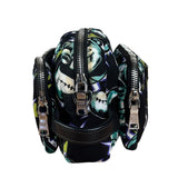 Prada Multicolor Nylon Leather Trim Frankenstein Print Pouch