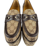 Gucci Horsebit GG Canvas Platform Loafers