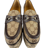 Gucci Horsebit GG Canvas Platform Loafers