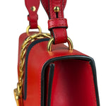 Gucci Red Leather Sylvie Buckle Shoulder Bag