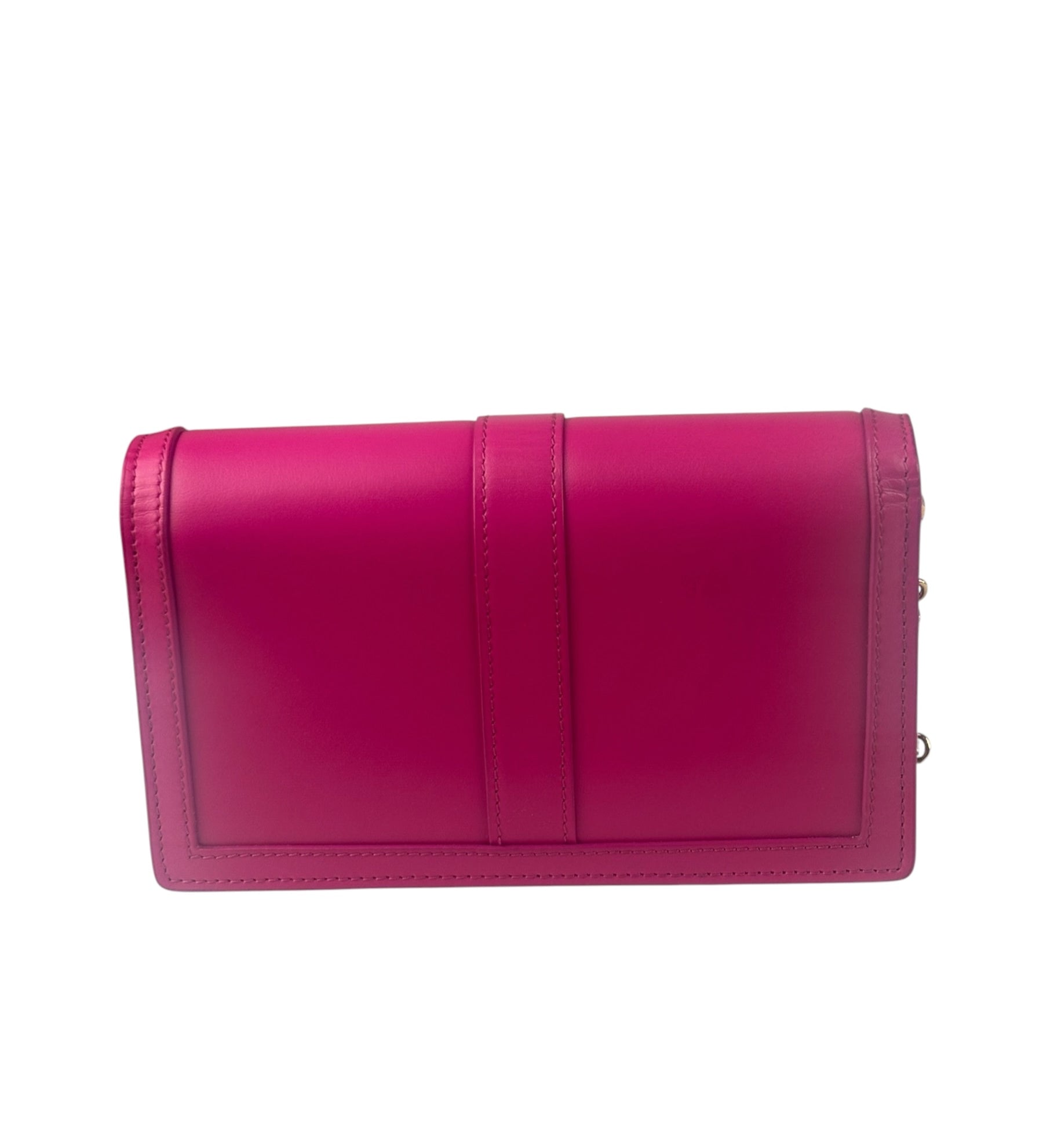 Versace Pink Leather Greca Goddess Flap Wallet-On-Chain