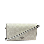 Coach Signature Canvas Anna Foldover Clutch White