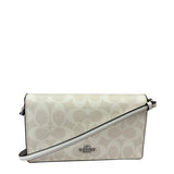 Coach Signature Canvas Anna Foldover Clutch White