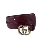 Gucci Burgundy GG Marmont Leather Belt