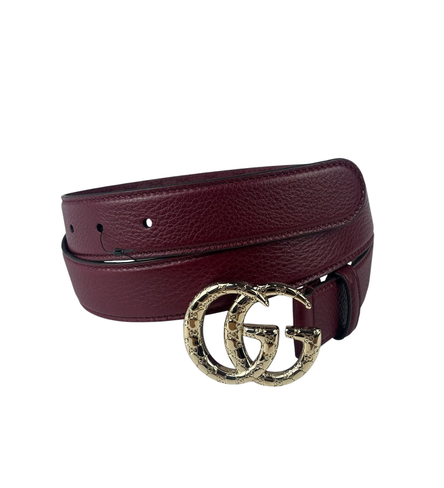 Gucci Burgundy GG Marmont Leather Belt