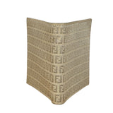 Fendi Beige FF Jacquard Bi-Fold Wallet