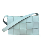 Bottega Veneta Intrecciato Leather Casette Crossbody Blue