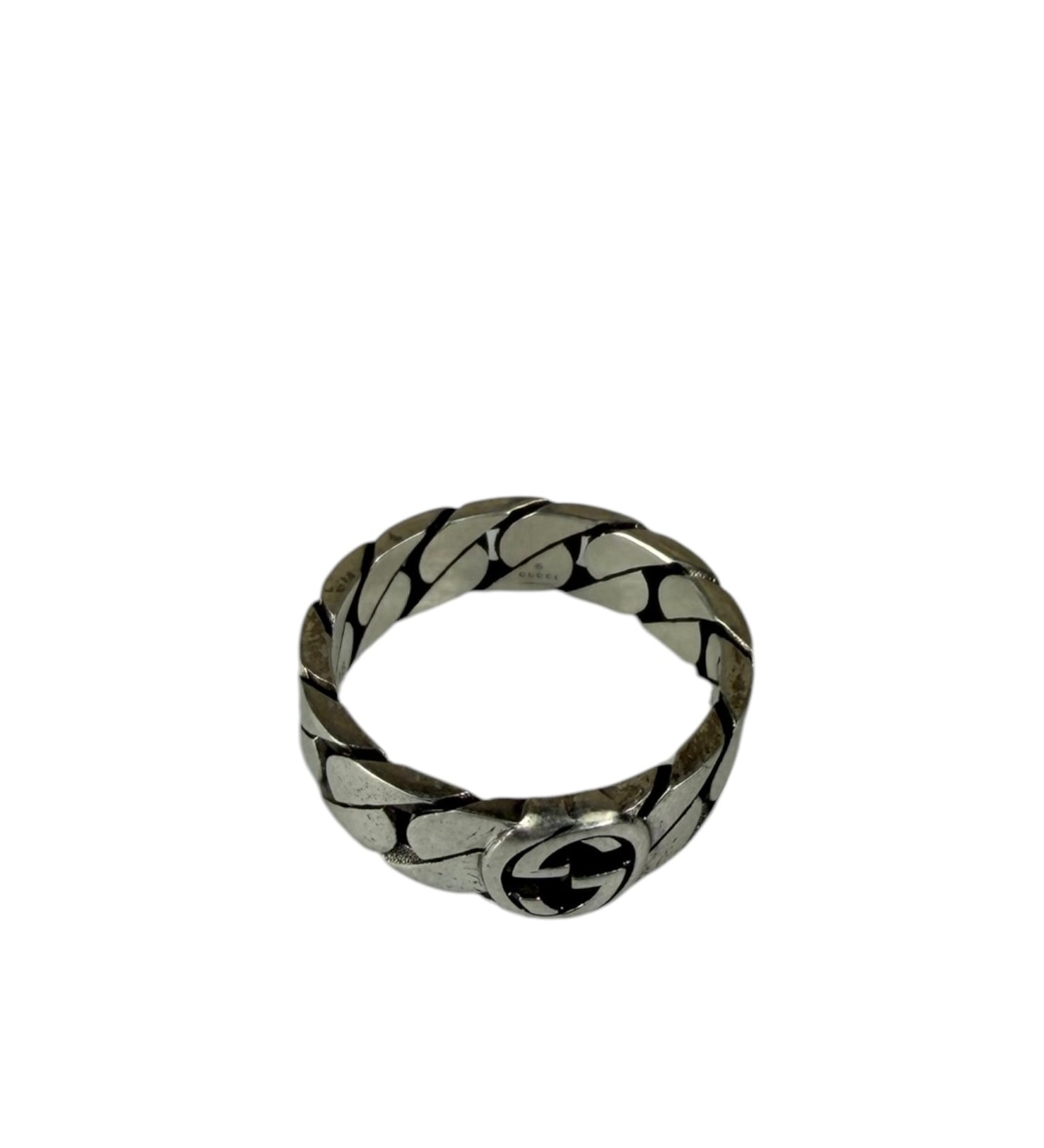Gucci Silver Sterling Chain-Link Ring