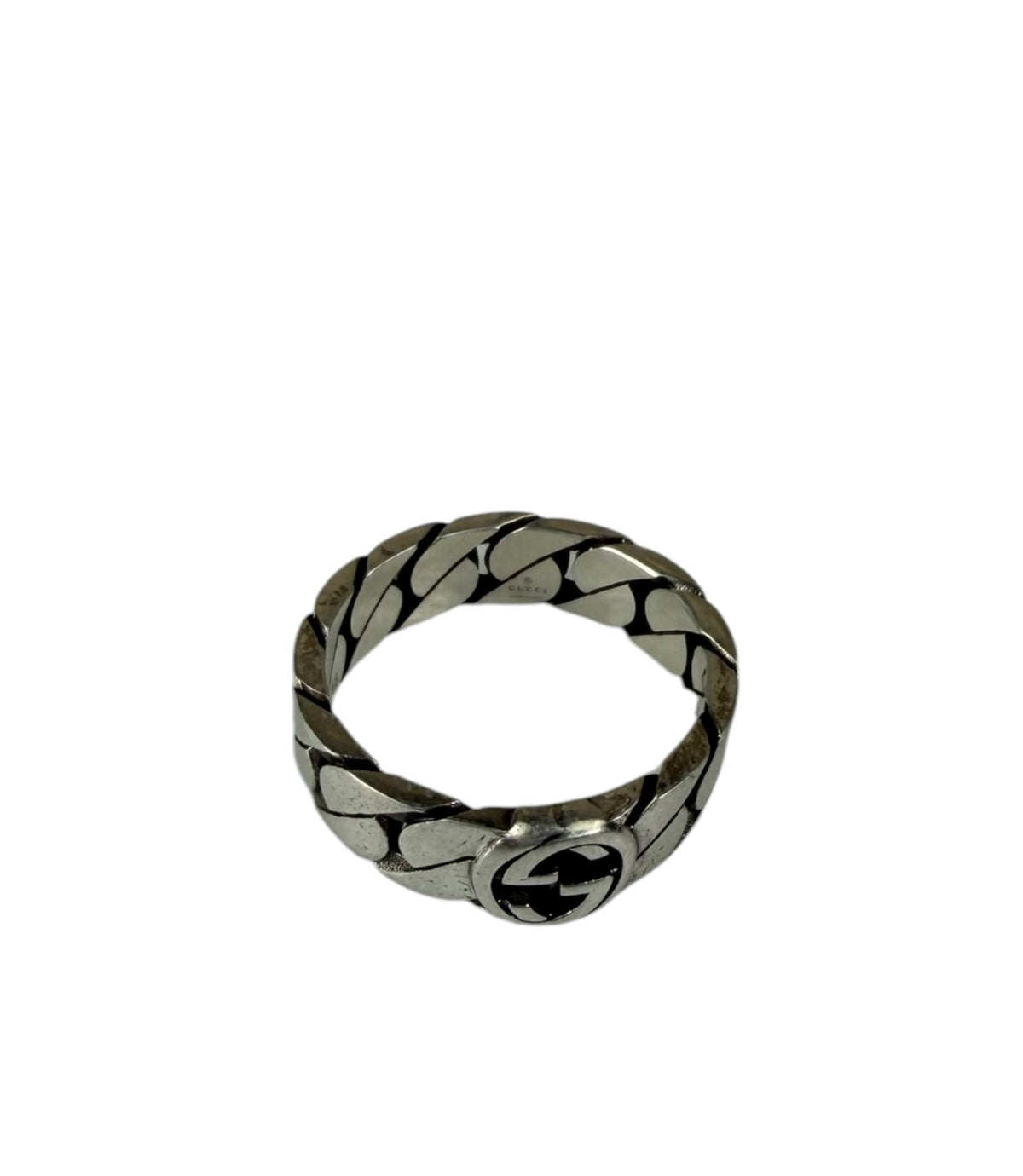 Gucci Silver Sterling Chain-Link Ring