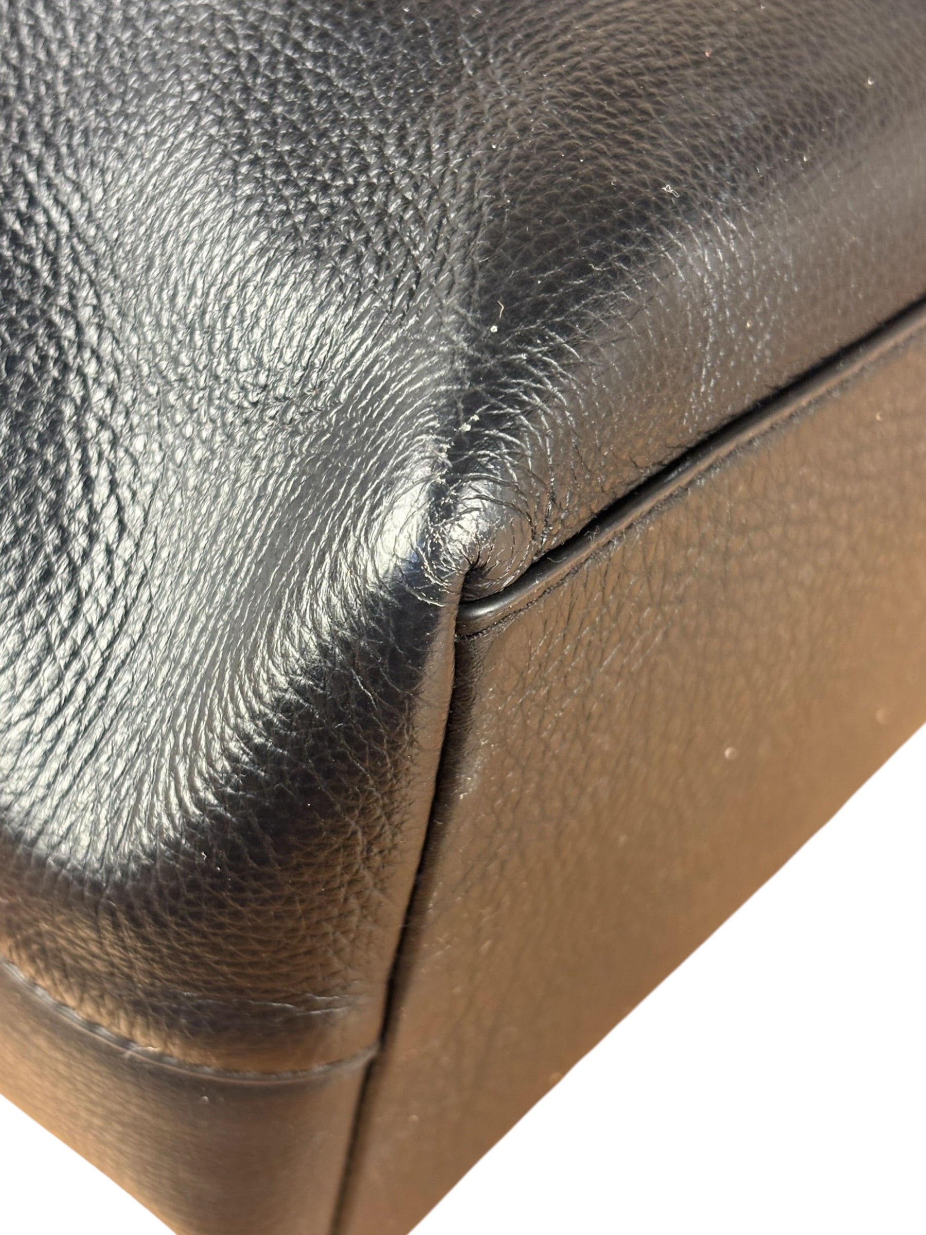 Coach Black Leather City Zip Tote Bag