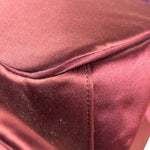 Gucci Burgundy Satin Bamboo Top Handle Bag