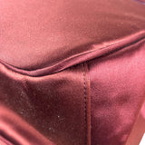 Gucci Burgundy Satin Bamboo Top Handle Bag