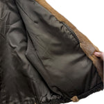 Vintage Brown Sherpa Fur Trimmed Coat