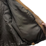 Vintage Brown Sherpa Fur Trimmed Coat