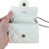 Chanel Classic Flap Card Holder on Chain Quilted Caviar Black