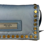 Prada Nylon Blue Studded Crossbody Bag