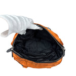 Prada Orange Satin Double Pocket Satchel Shoulder Bag