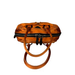 Prada Orange Satin Double Pocket Satchel Shoulder Bag