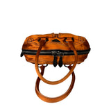 Prada Orange Satin Double Pocket Satchel Shoulder Bag