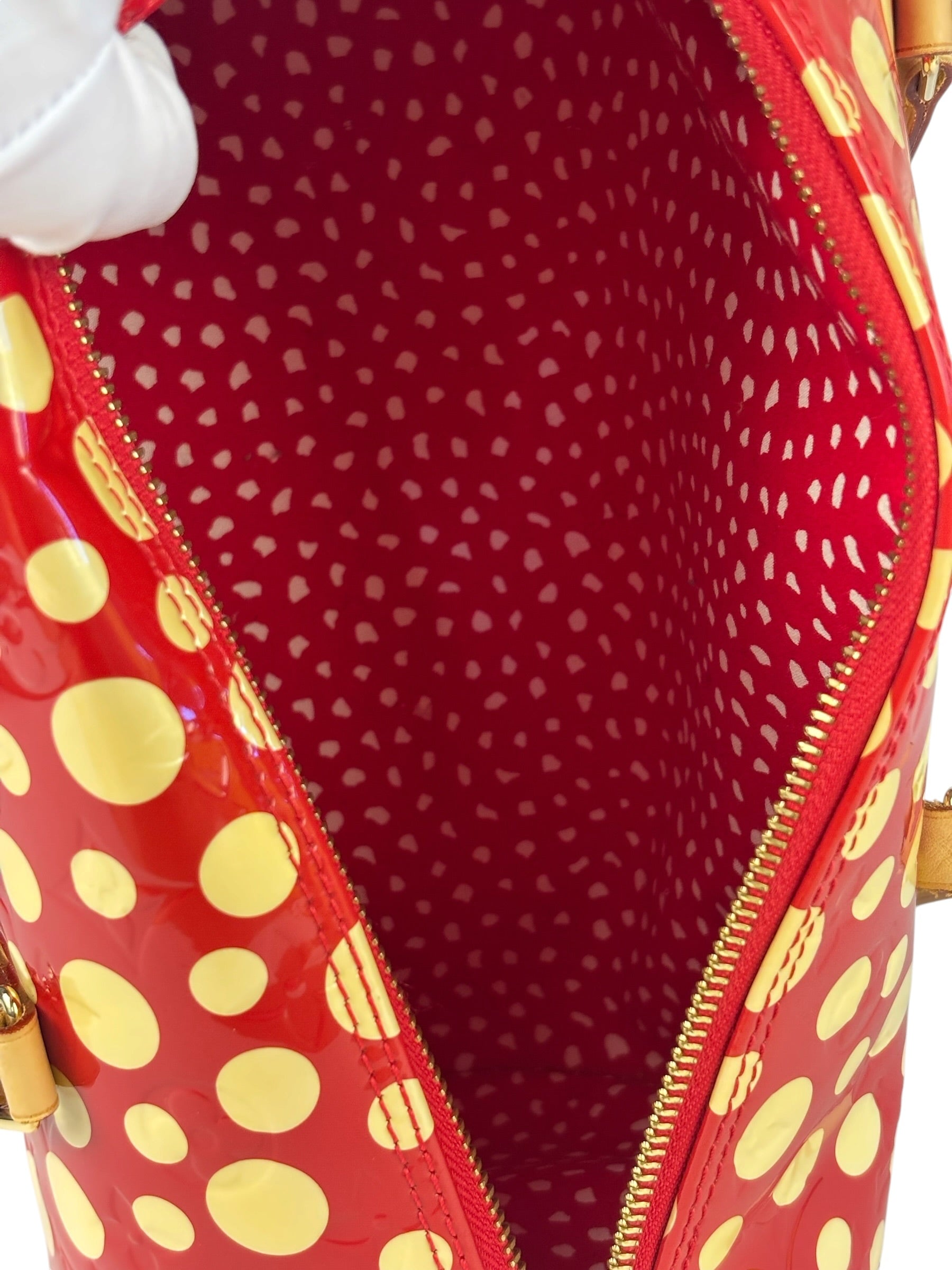Louis Vuitton x Yayoi Kusama Red/Yellow Vernis Dot Infinity Papillon 30