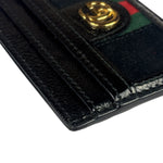 Gucci Black Patent Leather Ophidia Card Case